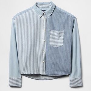GAP Women's Denim Cropped Big Shirt